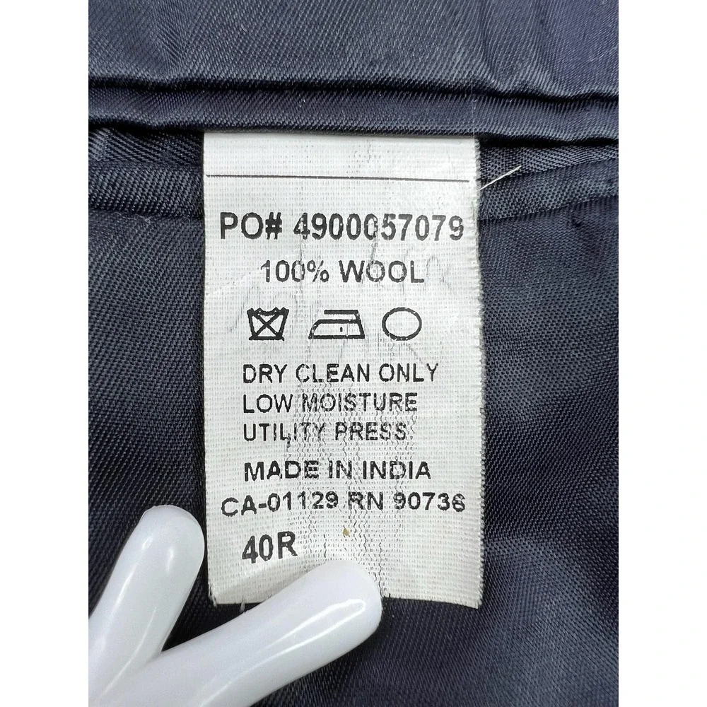 Calvin Klein Suit Jacket Mens 40R Blue Wool Extreme Slim Fit 2 Button Blazer